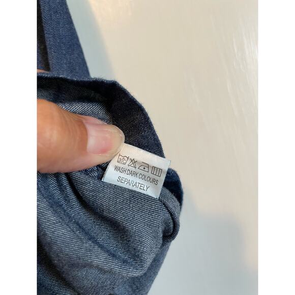 Bemidji chambray short sleeve dress blue denim collared pleated Size 1 US 12 mo - Picture 8 of 8